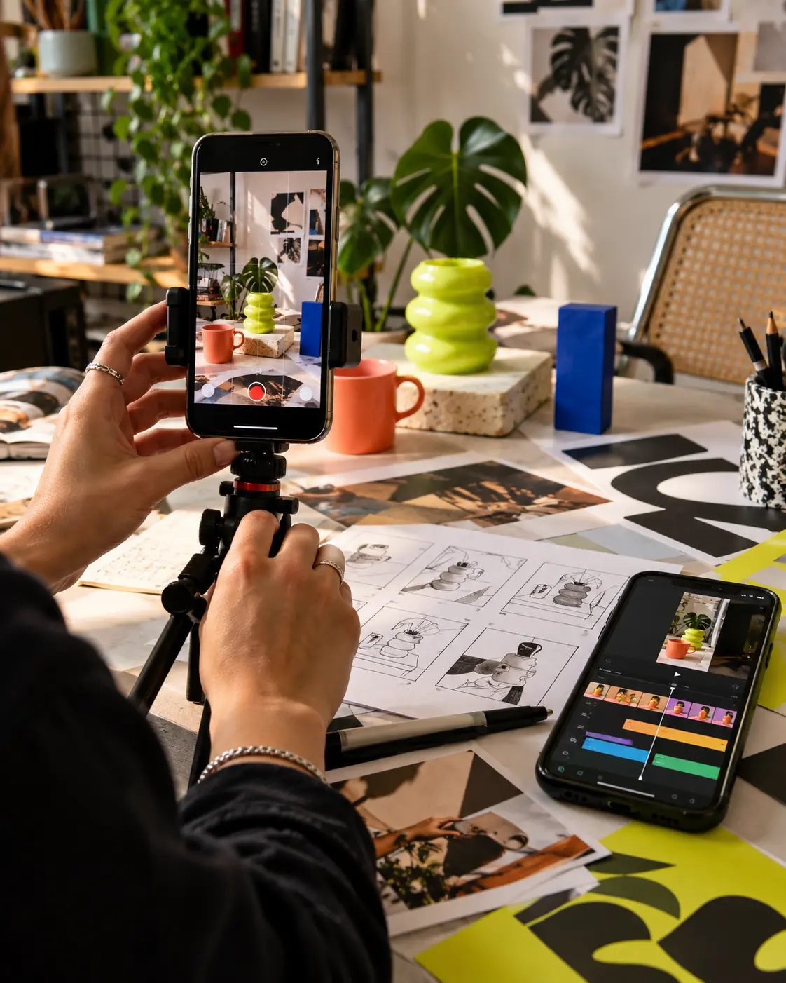 Produzione di un Reel con smartphone, storyboard e strumenti creativi